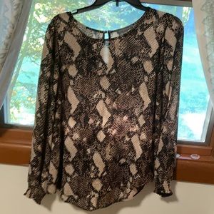 Snakeskin dress blouse by Peace and Pearls